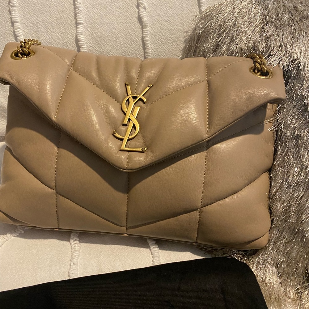 YSL PUFFER MEDIUM CHAIN BAG IN QUILTED LAMBSKIN